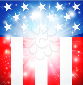 American flag patriotic background with stars and stripes and space for text in the center

