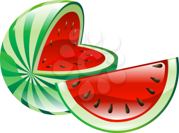 Royalty Free Clipart Image of a Shiny Watermelon