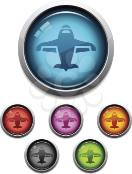 Royalty Free Clipart Image of Plane Buttons