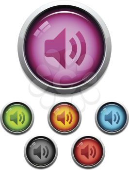 Royalty Free Clipart Image of a Set of Audio Buttons