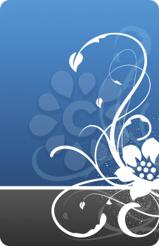 Royalty Free Clipart Image of a Floral Flourish With a Background