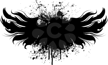 Royalty Free Clipart Image of a Grunge Black Wing Design
