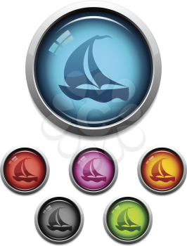 Royalty Free Clipart Image of Sailboat Buttons