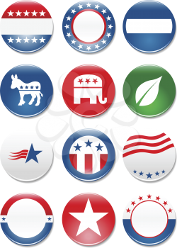 Royalty Free Clipart Image of Political Campaign Buttons