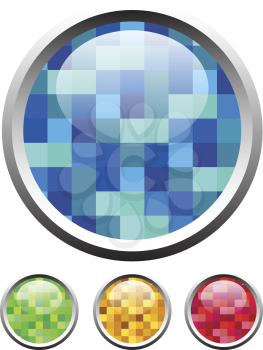 Royalty Free Clipart Image of Four Glossy Buttons