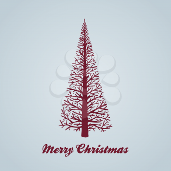 Royalty Free Clipart Image of a Christmas Greeting With a Tree