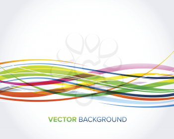 Royalty Free Clipart Image of a Background With Coloured Ribbons