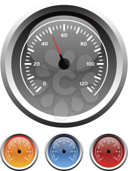 Royalty Free Clipart Image of a Speedometer Gauge