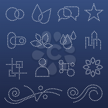 Royalty Free Clipart Image of Dotted Shapes