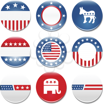 Royalty Free Clipart Image of Election Badges