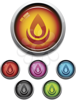 Royalty Free Clipart Image of a Set of Flame Buttons
