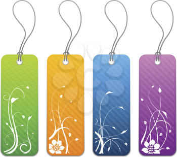 Royalty Free Clipart Image of  Four Tags