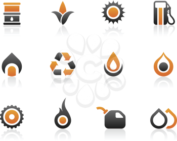 Royalty Free Clipart Image of 12 Environmental Icons