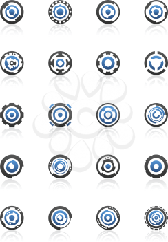 Royalty Free Clipart Image of a Set of Gear and Cog Elements