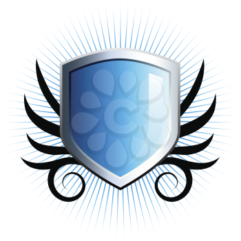 Royalty Free Clipart Image of Blue Shield