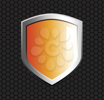 Royalty Free Clipart Image of a Orange Shield