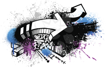 Royalty Free Clipart Image of a Graffiti Sketch With Arrows