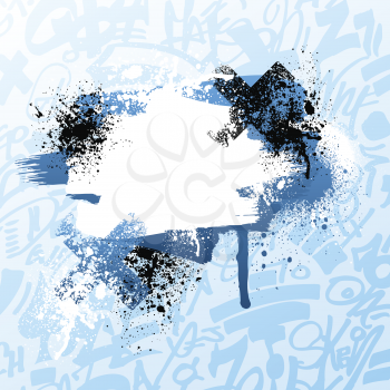 Royalty Free Clipart Image of a Blue and White Grunge Design