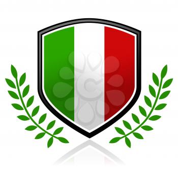 Royalty Free Clipart Image of an Italian Flag Shield