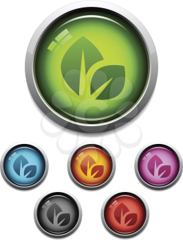 Royalty Free Clipart Image of Leaf Buttons