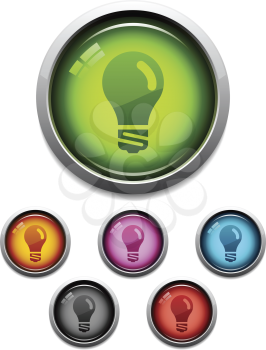 Royalty Free Clipart Image of Light Bulb Buttons