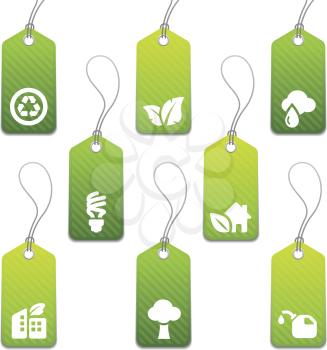 Royalty Free Clipart Image of a Green Tags