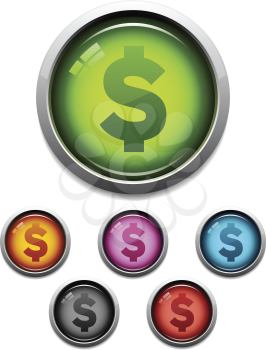 Royalty Free Clipart Image of Money Buttons