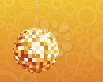Royalty Free Clipart Image of a Disco Ball on a Background