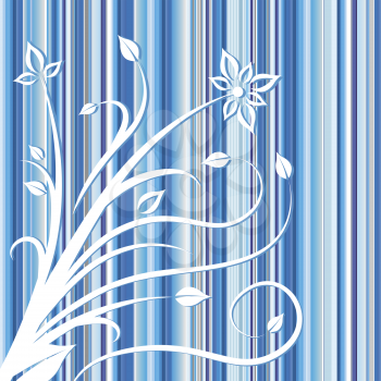 Royalty Free Clipart Image of a Striped Floral Background