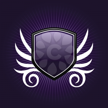 Royalty Free Clipart Image of a Purple Shield