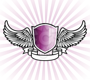 Royalty Free Clipart Image of a Purple Shield