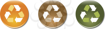 Royalty Free Clipart Image of Recycling Buttons