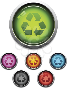 Royalty Free Clipart Image of a Recycling Buttons
