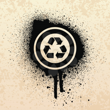 Royalty Free Clipart Image of a Grunge Recycling Symbol
