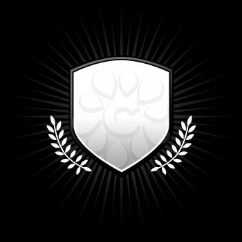 Royalty Free Clipart Image of a Shield With Laurels