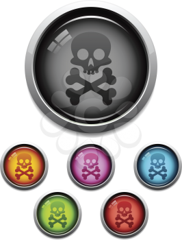 Royalty Free Clipart Image of Skull Buttons