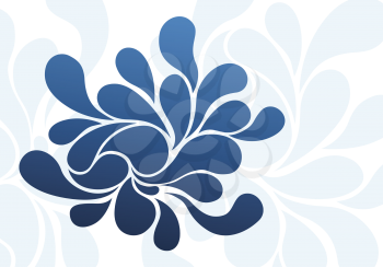 Royalty Free Clipart Image of an Abstract Design With Blue Drops