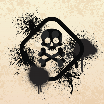 Royalty Free Clipart Image of a Skull and Crossbones Background
