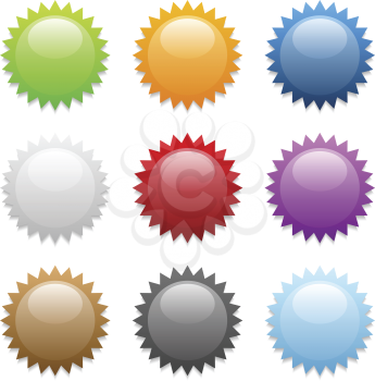 Royalty Free Clipart Image of Various Stickers