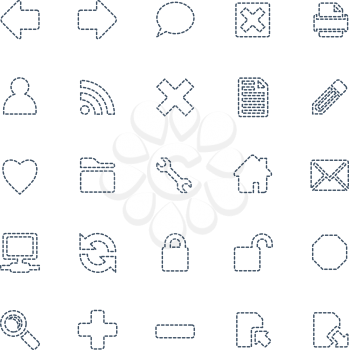 Royalty Free Clipart Image of Stitched Icos
