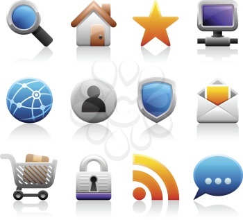 Royalty Free Clipart Image of Titanium Series Web and Internet Icons