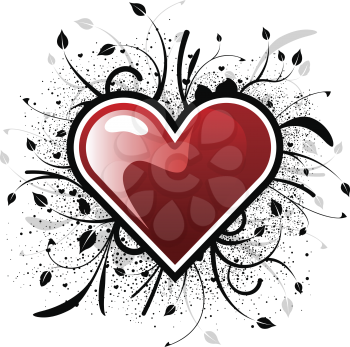 Royalty Free Clipart Image of a Grunge Heart