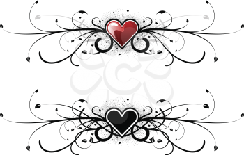 Royalty Free Clipart Image of Grunge Hearts