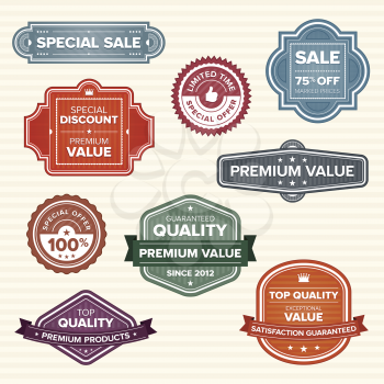 Royalty Free Clipart Image of Retro Labels