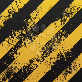 Royalty Free Clipart Image of a Black and Yellow Striped Grunge Background