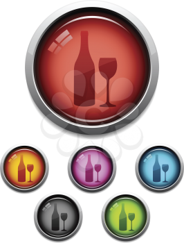 Royalty Free Clipart Image of Wine Buttons