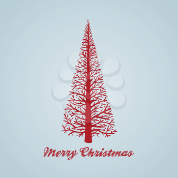 Hand-drawn Christmas tree design with script text