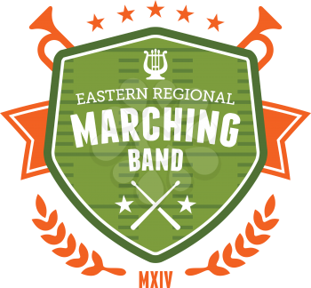 Marching band drum corp emblem badge design