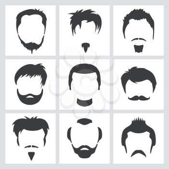 Set of men's hair and facial hair graphic designs