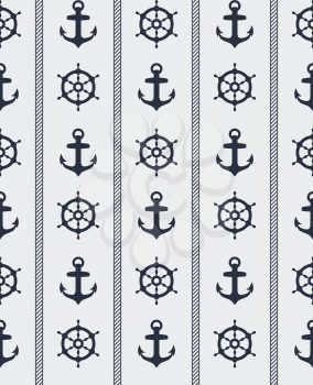 Seamless blue nautical background pattern design